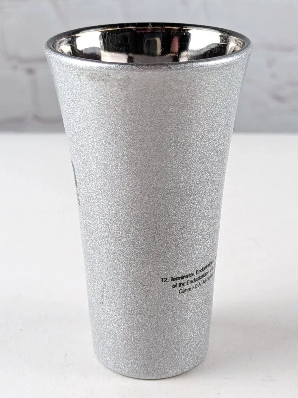T2-3D Terminator 2 Universal Studios Sparkling Silver Shot Glass